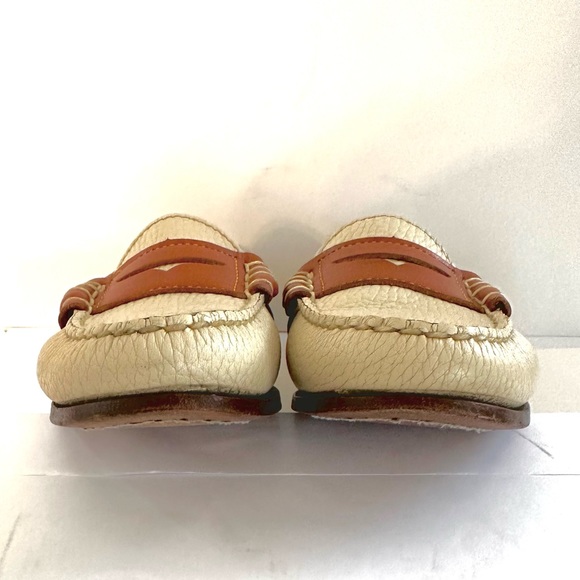 VTG RARE DOONEY & BOURKE 90s Y2K AWL CREAM/BRITISH TAN SLIP-ON PENNY LOAFERS Sz5 - Picture 9 of 15